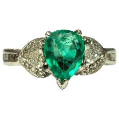 Colombian 2.50 Emerald Diamond Cocktail Ring 18k Gold