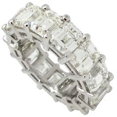 15.31 cts Emerald Cut Diamond Eternity Band in Platinum