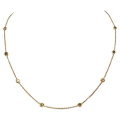 14k Rose Gold 3.00ct Fancy Yellow Round-cut Diamonds by the Yard Necklace 18"