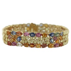 Multi-Color Sapphire and Fancy Color Diamond Bracelet 
