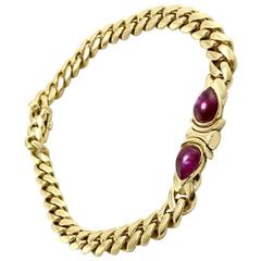 Bulgari Ruby and Gold Link Bracelet