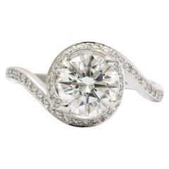 1.51 carats GIA cert Diamond Platinum Engagement Ring 8