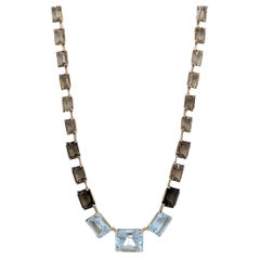 Estate H. Stern Emerald Cut Topaz Necklace in 18K White Gold