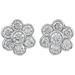 VAN CLEEF & ARPELS Diamond Platinum Ear Clips