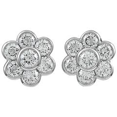 VAN CLEEF & ARPELS Diamond Platinum Ear Clips 11