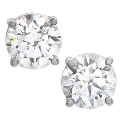 4.35 Carat Natural Diamond Studs Exceptional Quality