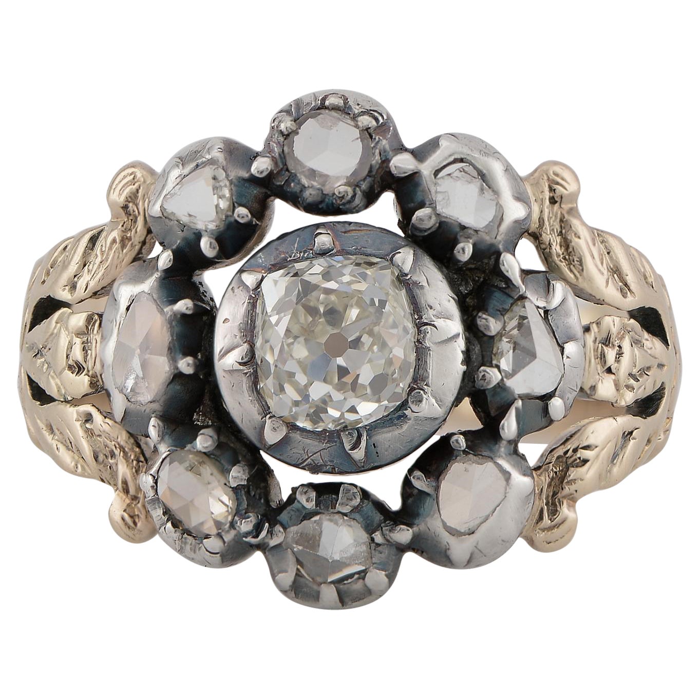 Georgianischer/Regency-Diamant-Cluster-Ring im Angebot
