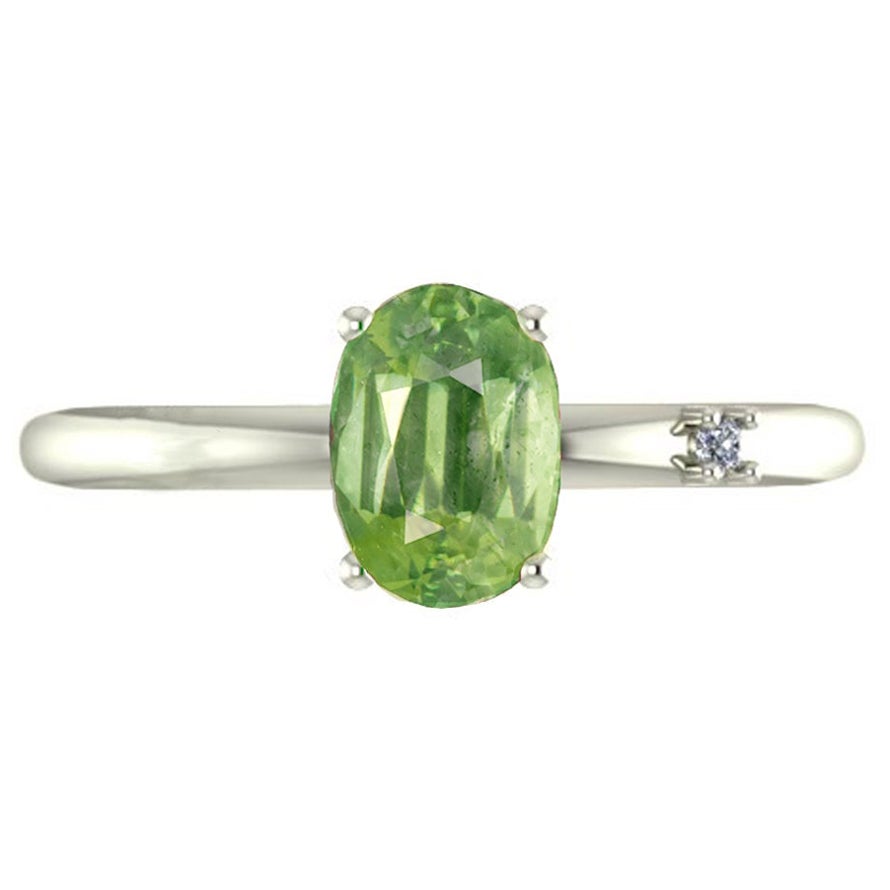 Peridot 14k gold ring. August birthstone ring