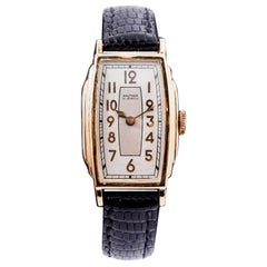 Waltham Yellow Gold Filled Art Deco Tonneau Shaped Watch from 1934