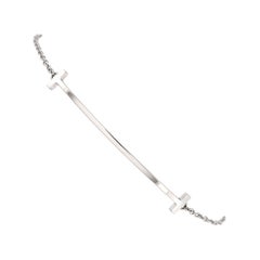 Tiffany & Co. T Smile Chain Bracelet 18K White Gold Medium