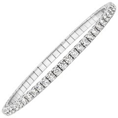 Roman Malakov 4.80 Carat Total Round Cut Diamond Stretchable Tennis Bracelet