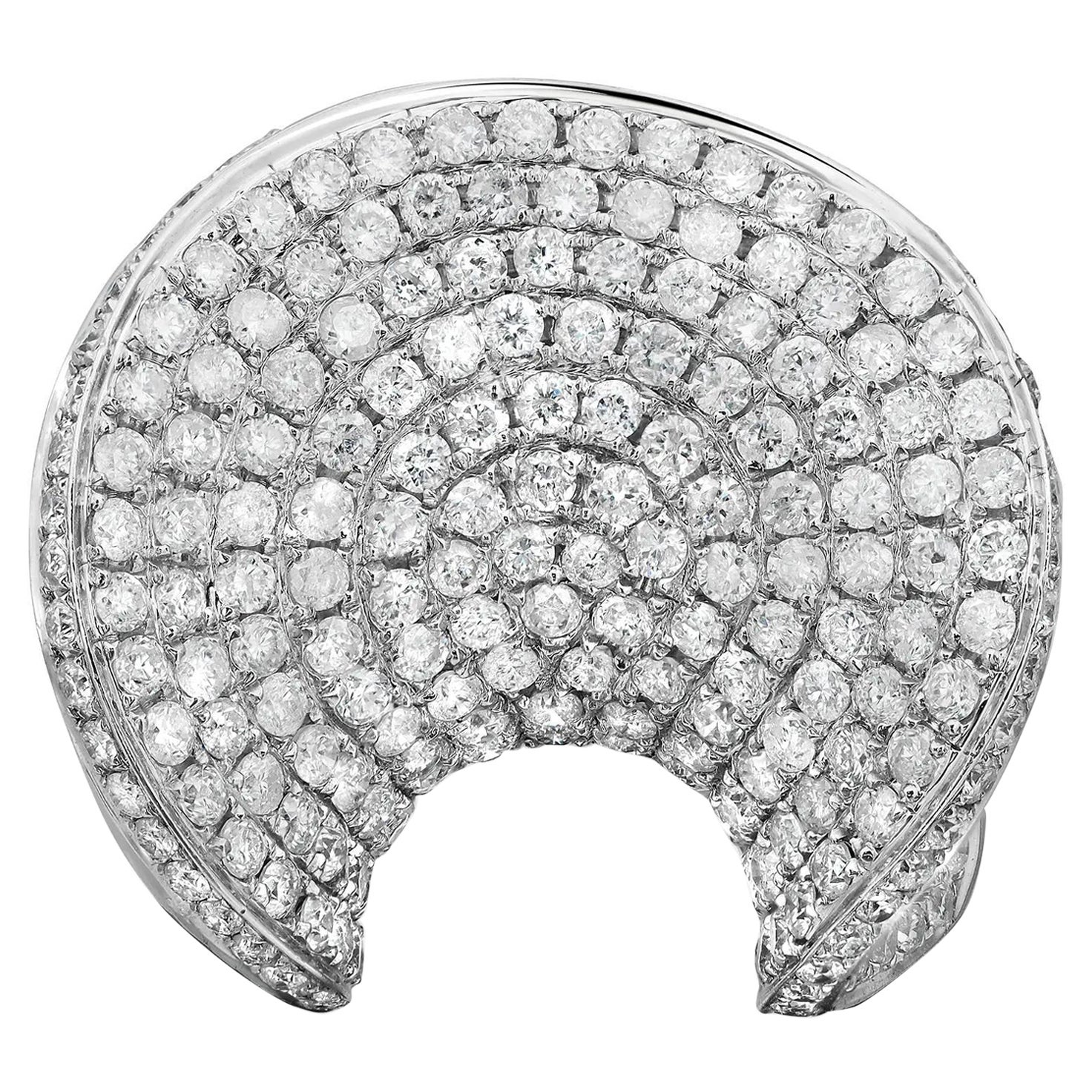 2.32Cttw Pave Set Round Cut Diamond Ladies Cocktail Ring 14K White Gold Size 7.5 For Sale
