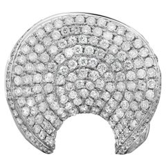 Bague de cocktail pour femme en or blanc 14 carats avec diamants taille ronde sertis en pavé de 2,32 carats, taille 7,5