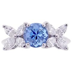 Tiffany & Co. Aquamarine Platinum Victoria Ring