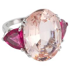 Distinctive Morganite Tourmaline Gold Ring 2