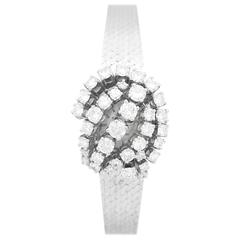 Retro Rolex Ladies White Gold Diamond Precision Cover Wristwatch