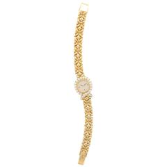 Vintage Audemars Piguet Ladies Yellow Gold Diamond Ruby Bracelet Wristwatch