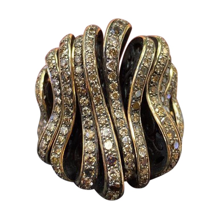 de GRISOGONO Allegra Ring aus Roségold mit braunen Diamanten 
