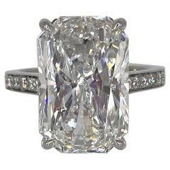 J. Birnbach Anello di fidanzamento con diamante radiante Pave Solitaire da 7,80 carati GIA FSI2