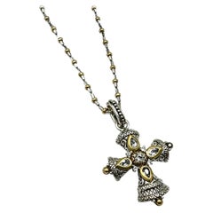 Byzantine Cross Two-Toned 1-3/4" With Chain Enhancer 