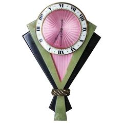 Art Deco Enamel Serpentine Onyx 8 Day Manual WindClock