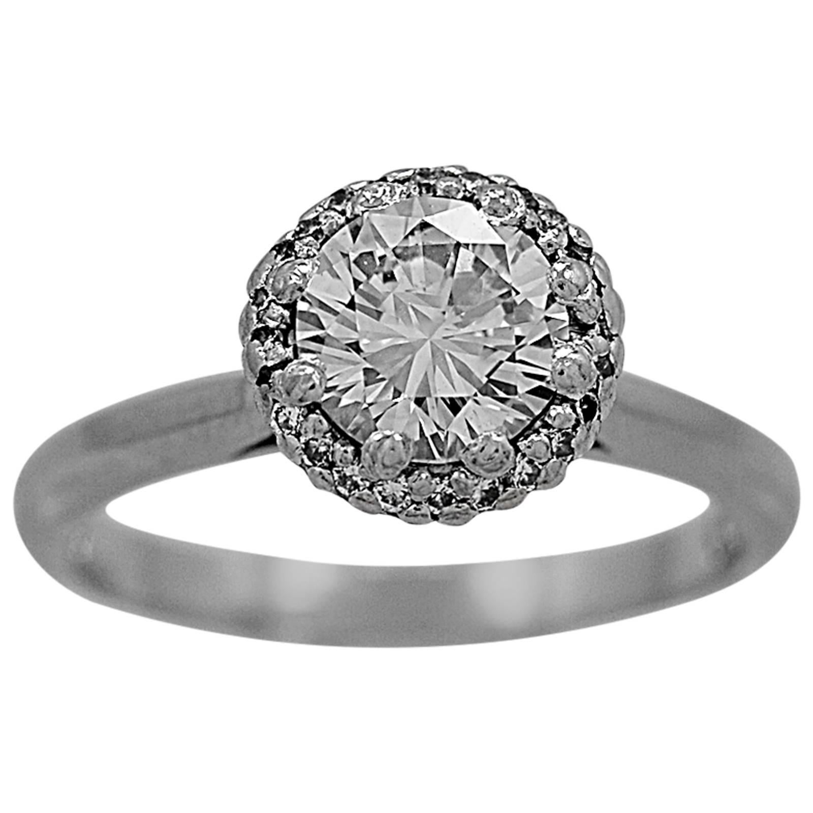 Tacori 1.05 Carat Diamond Platinum Engagement Ring  For Sale