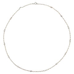 Rosaria Varra Seed Pearl and Diamond Necklace set in Platinum