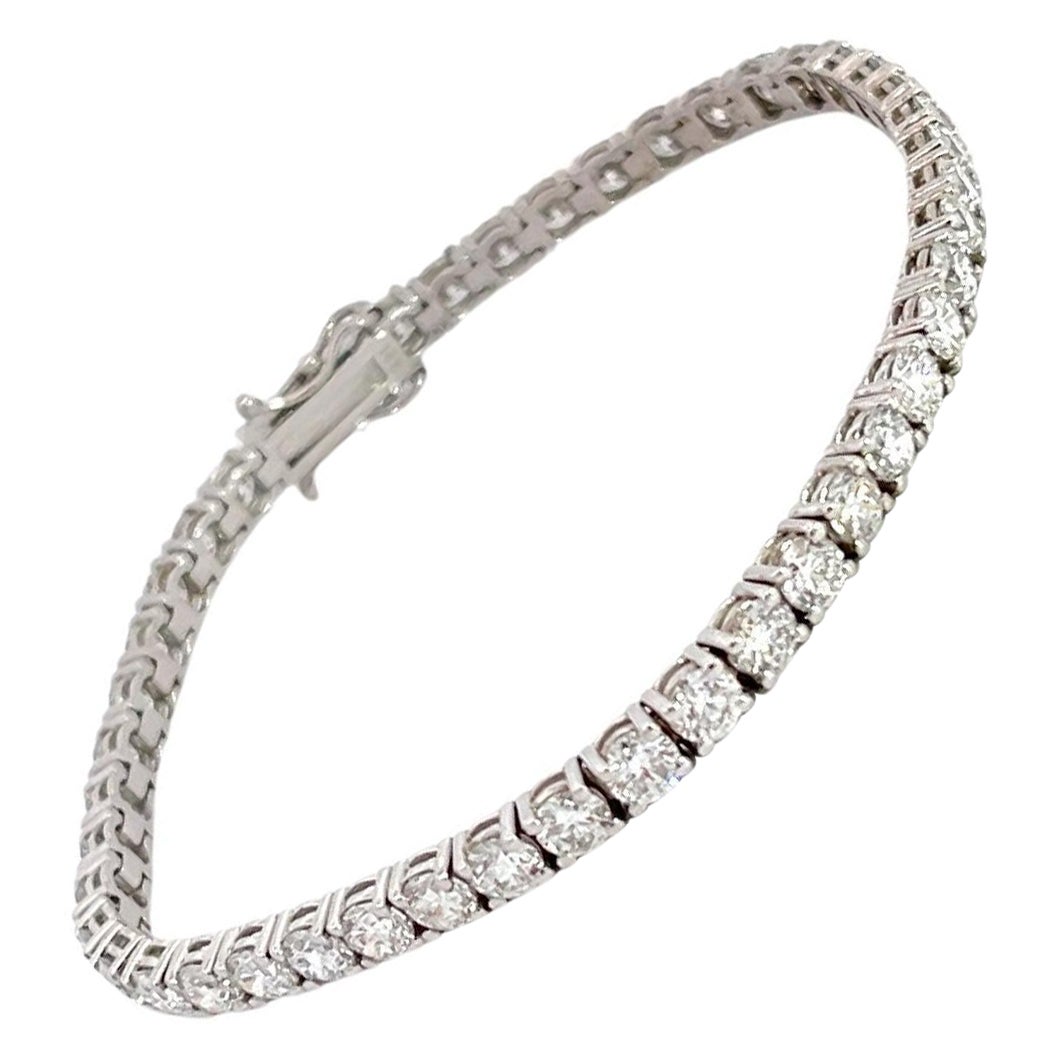 Bracelet tennis en or blanc 14 carats avec diamants de 9 1/2 carats