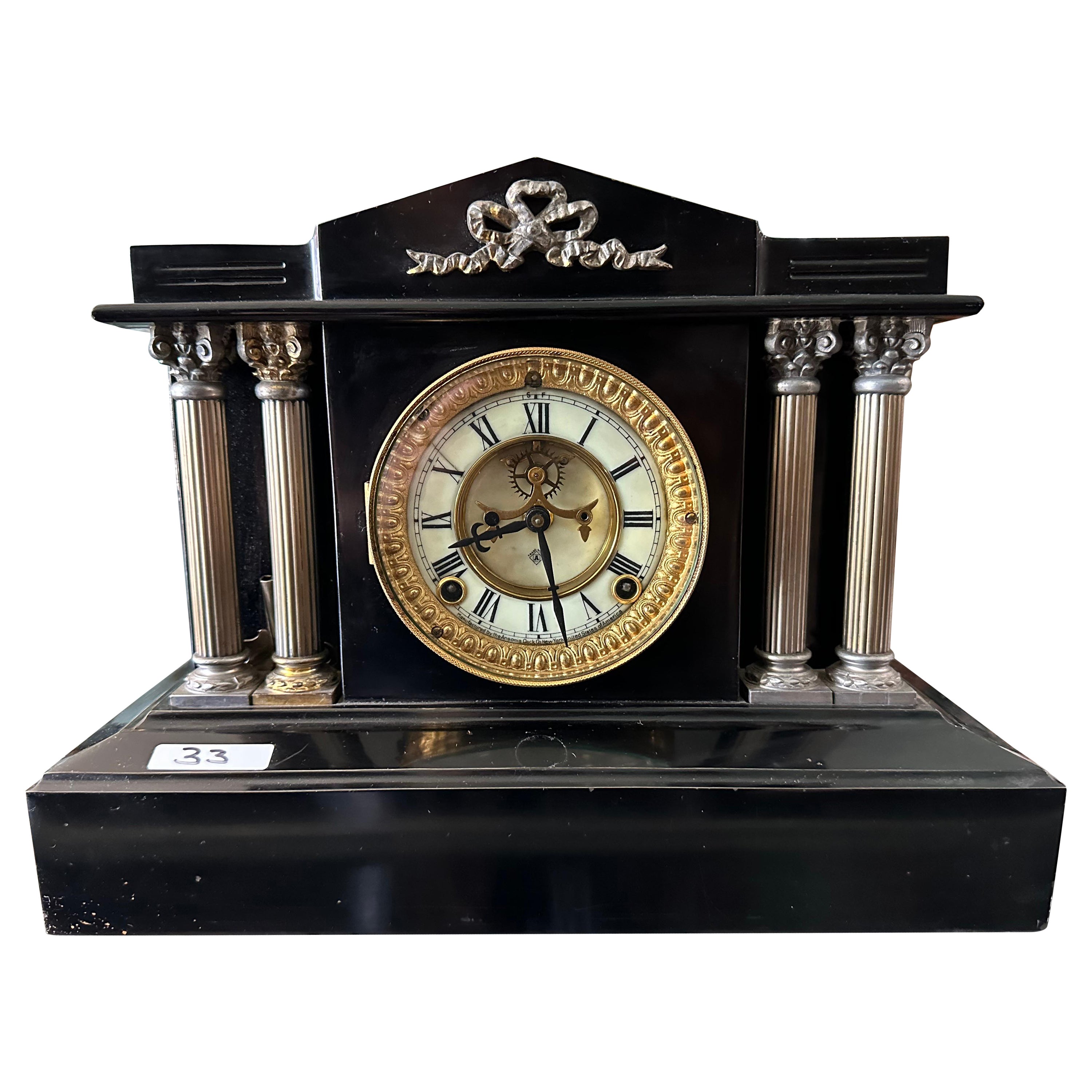 antique clock - mantle  For Sale