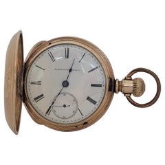 Vergoldete Taschenuhr von Elgin, 53 mm, 1886, Jagd, gewartet/vergoldet