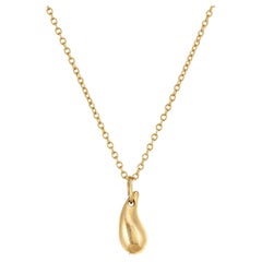 Retro Tiffany & Co Teardrop Necklace Elsa Peretti 18k Yellow Gold 16.5"