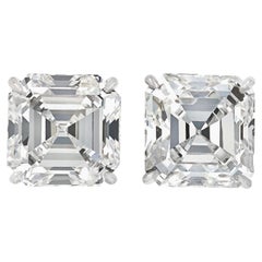 GIA Certified 5.40 Carat Asscher Cut Diamond Studs