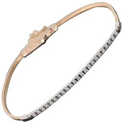 Marco Bicego Pave Diamond Two Color Gold Bar "Goa" Coil Bracelet