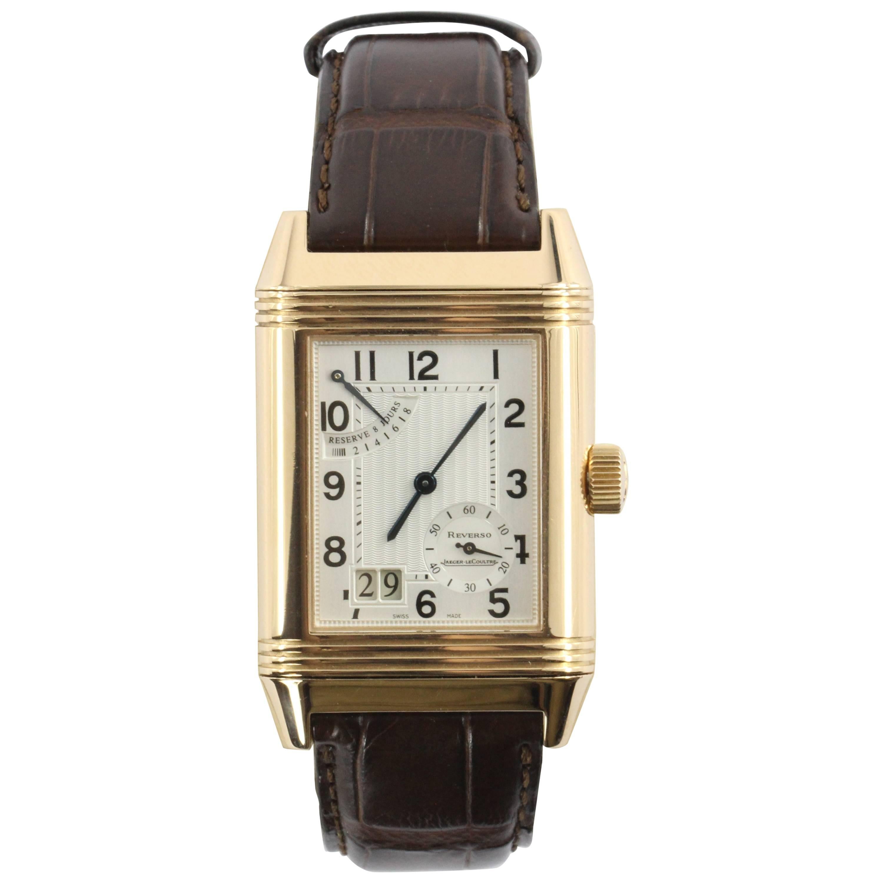 Jaeger LeCoultre Rose Gold Reverso Grande Date Wristwatch Ref Q3002401