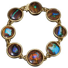 Gold Bracelet with Australian Boulder Opal