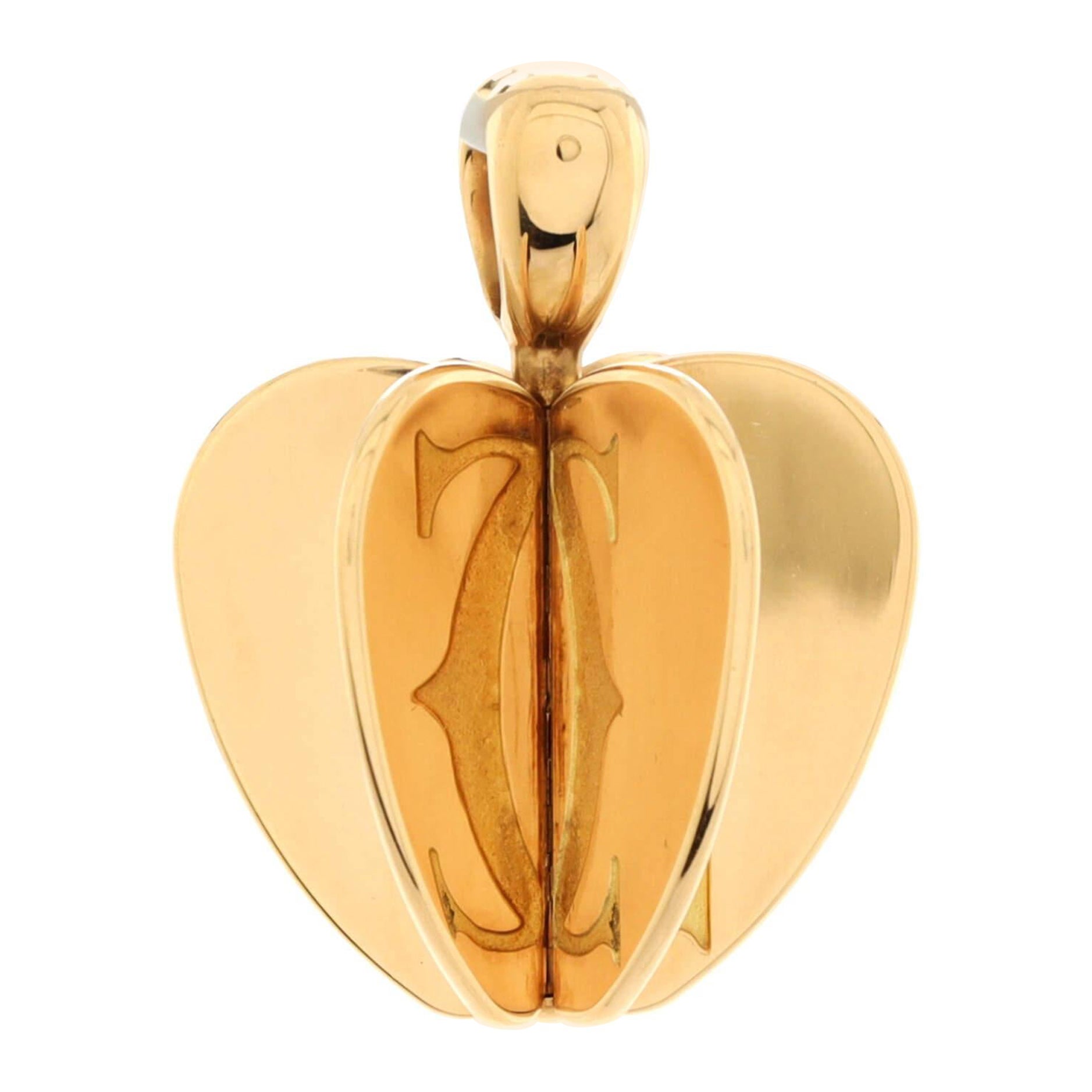 Cartier Golden Apple Pendant Necklace 18K Yellow Gold