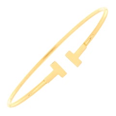 Tiffany & Co. T Wire Bracelet 18K Yellow Gold Narrow