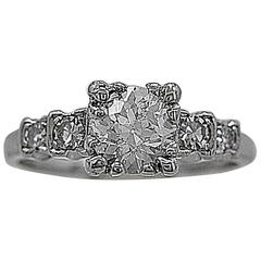 1930s .84 Carat Diamond Platinum Engagement Ring 12