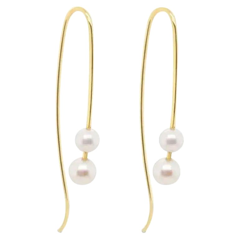 18ct Yellow Gold and Pearl Earrings "Amelia" For Sale