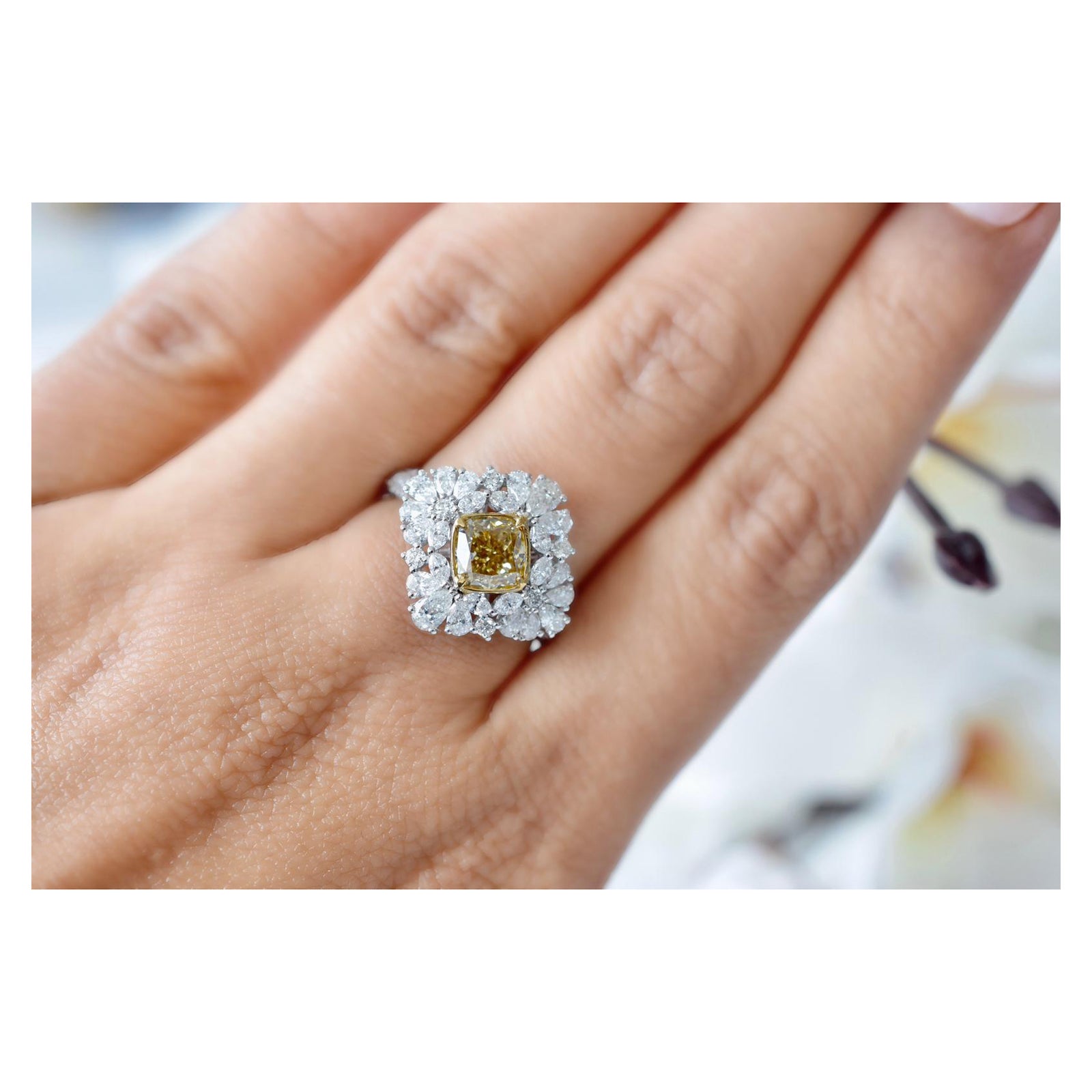 1.12 Carat Fancy Brownish Yellow Diamond Ring VVS1 Clarity GIA certified For Sale