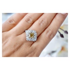 1.12 Carat Fancy Brownish Yellow Diamond Ring VVS1 Clarity GIA certified