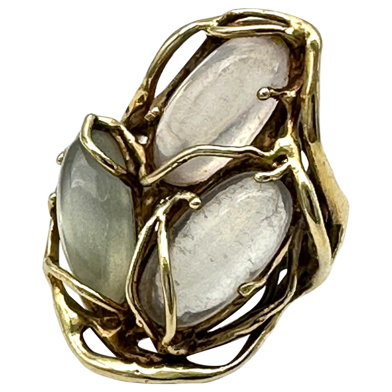 14K Lavender Jade Multi Colored Freeform 3/4