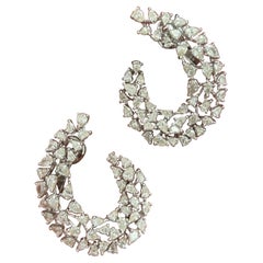 Diamond Pear Shape Cluster Stud Earrings