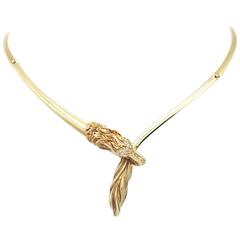 Diamond Gold Wild Horse Necklace 