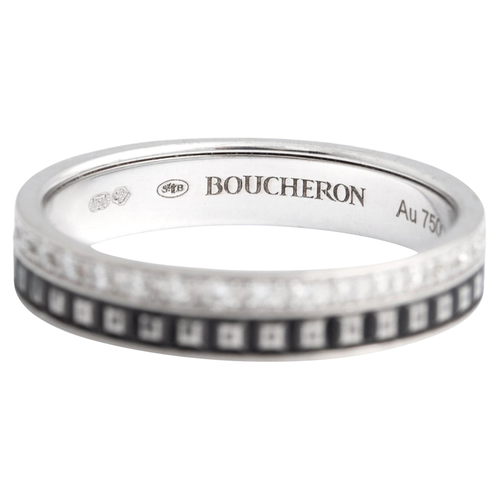Boucheron Diamond White Gold 18K Quatre Black Edition Wedding Band Ring