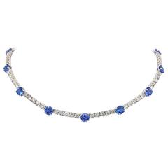 Custom Tanzanite Diamond Gold Necklace
