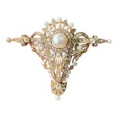 Antique South Sea and Diamond Brooch