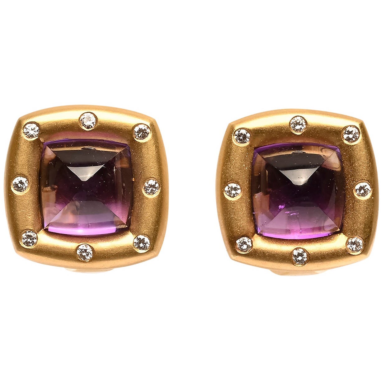 H. Stern Amethyst and Diamond Earrings For Sale