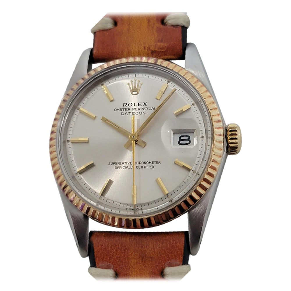 Men's Rolex Oyster Datejust Ref 1601 18k SS Automatic Vintage 1970s RJC132T For Sale