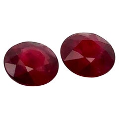 CDC Certified 5.25 Carat Ruby - Round ( Pair ) Heated ( Madagascar ) 